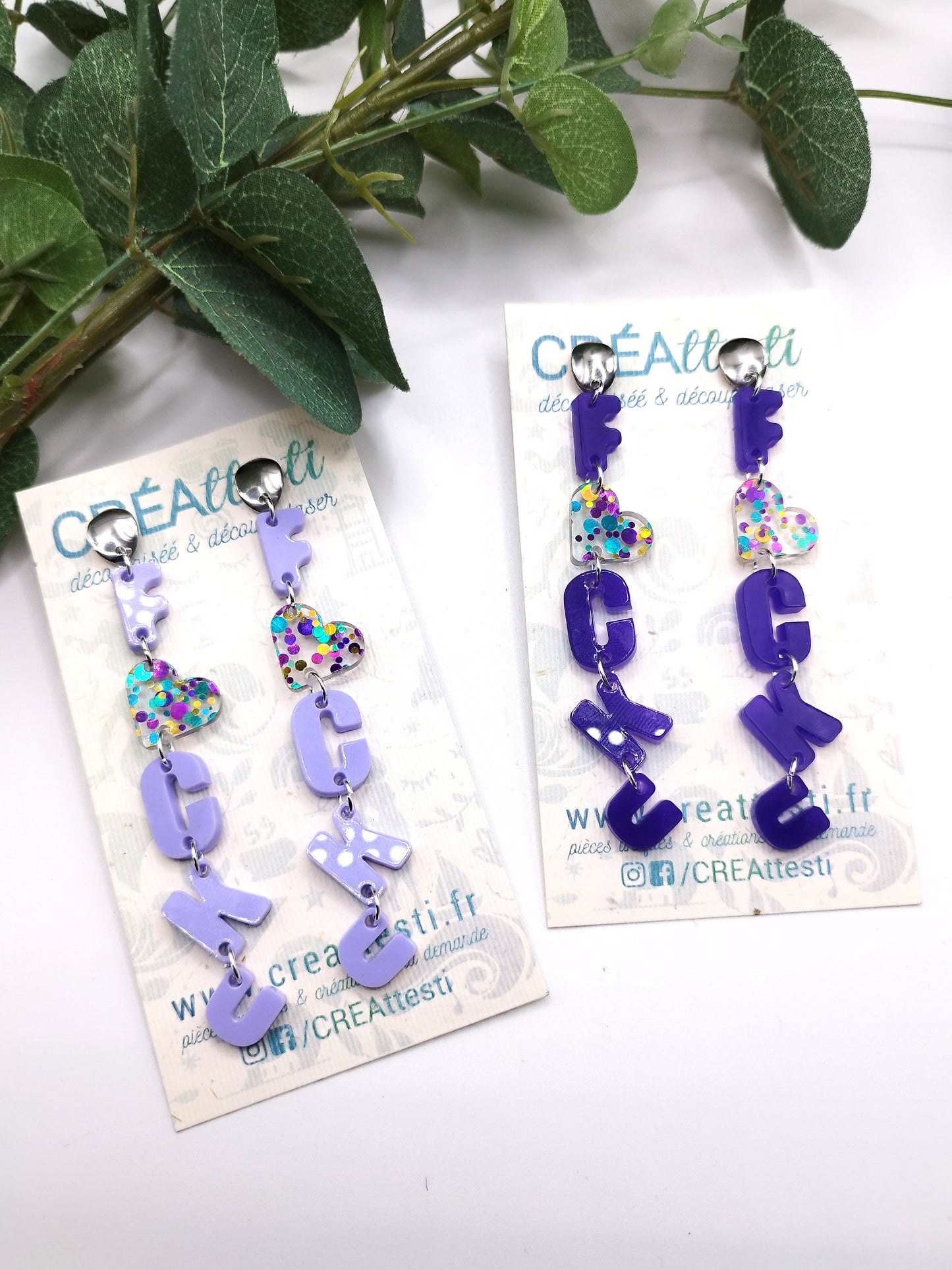 Boucles d'Oreilles FU coeur
