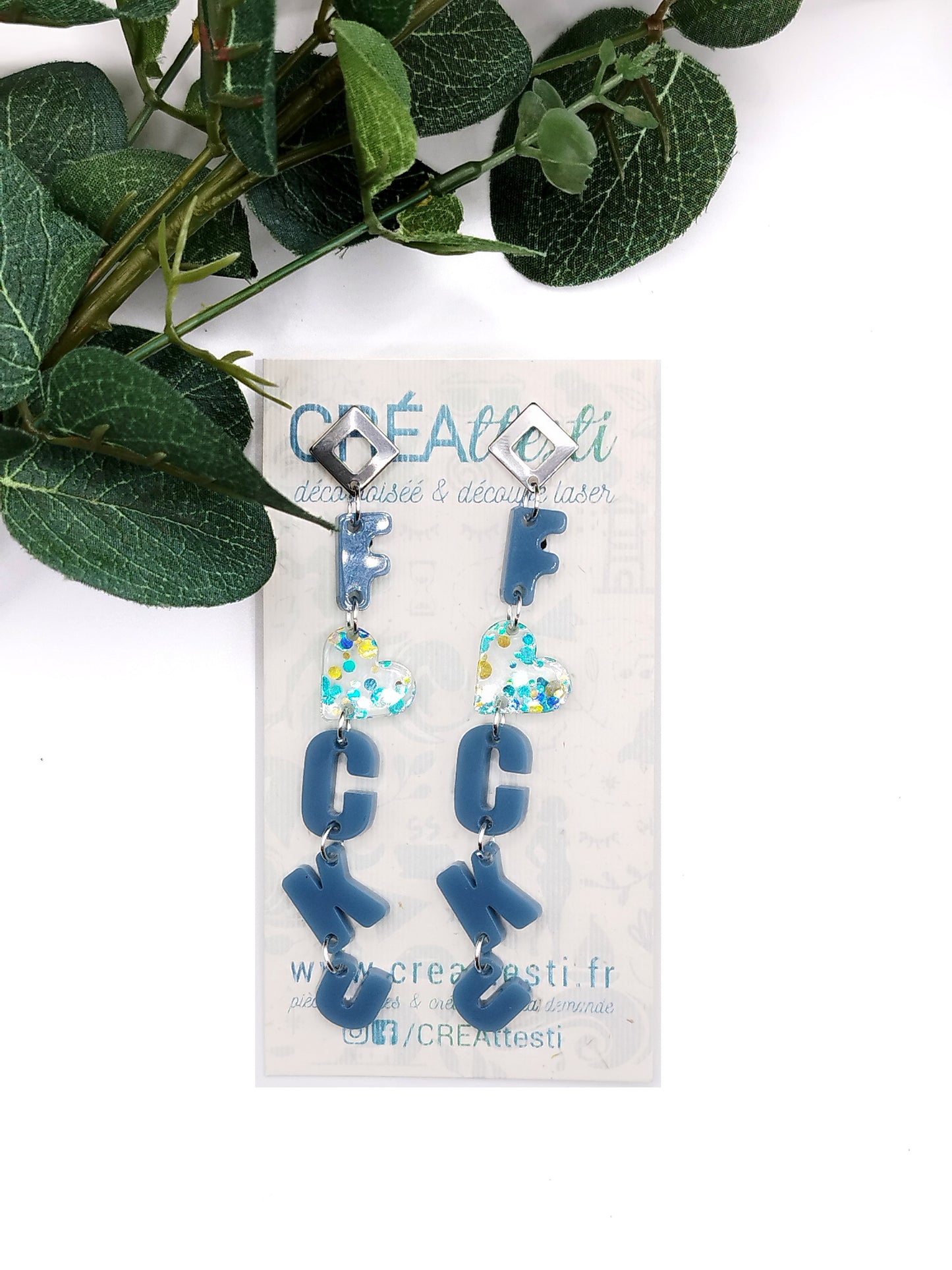 Boucles d'Oreilles FU coeur