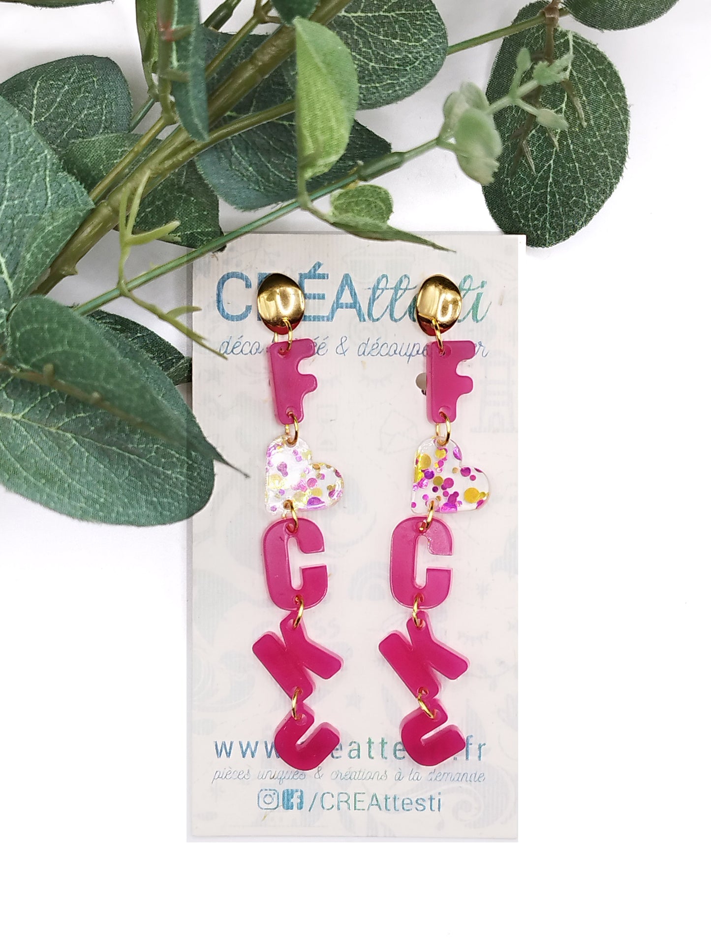 Boucles d'Oreilles FU coeur