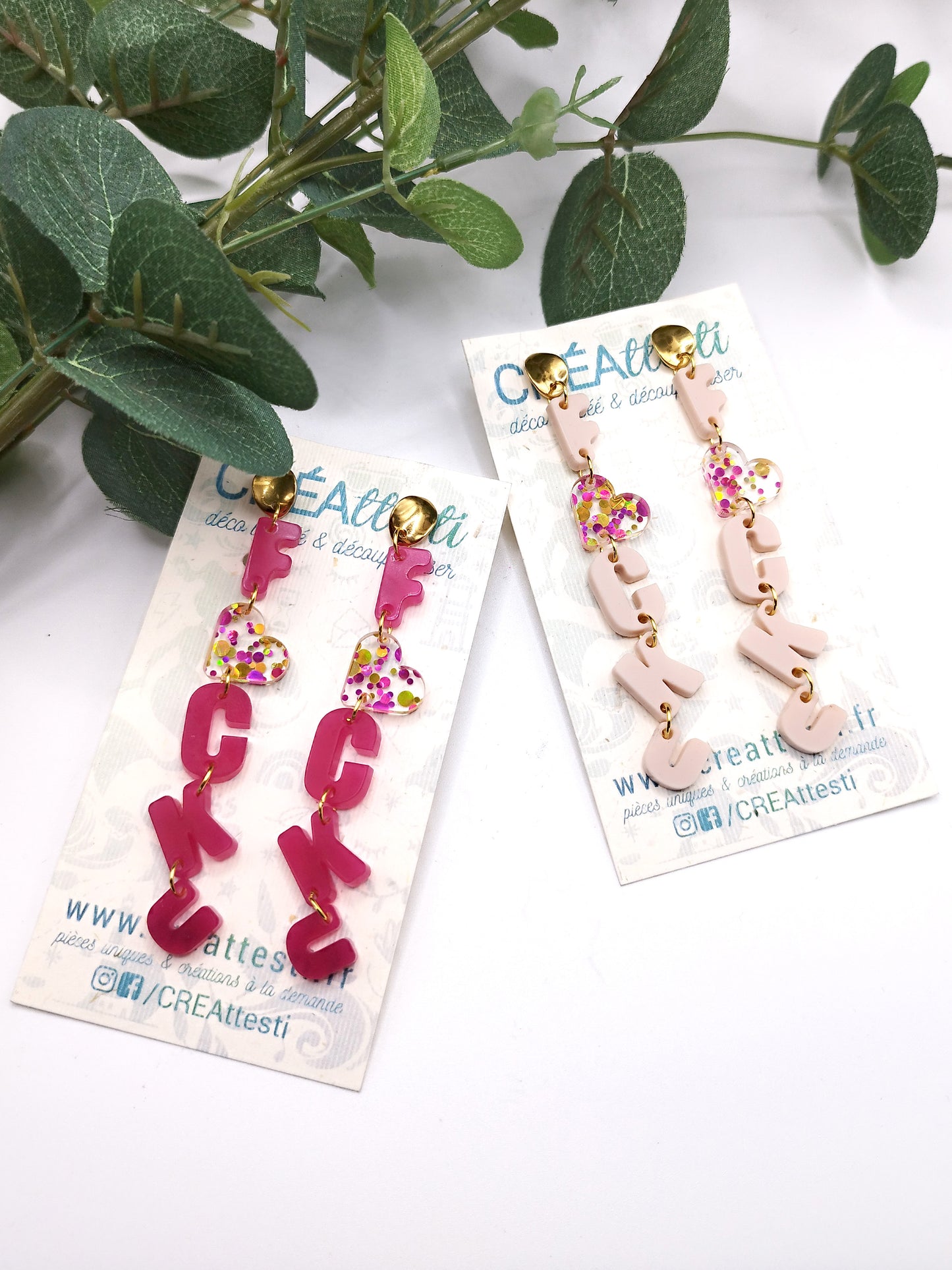 Boucles d'Oreilles FU coeur
