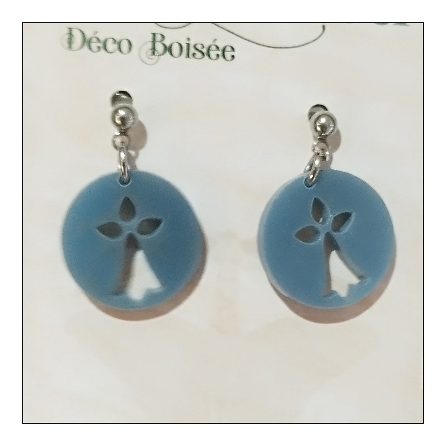 BO hermine pastel pierre monture argentée