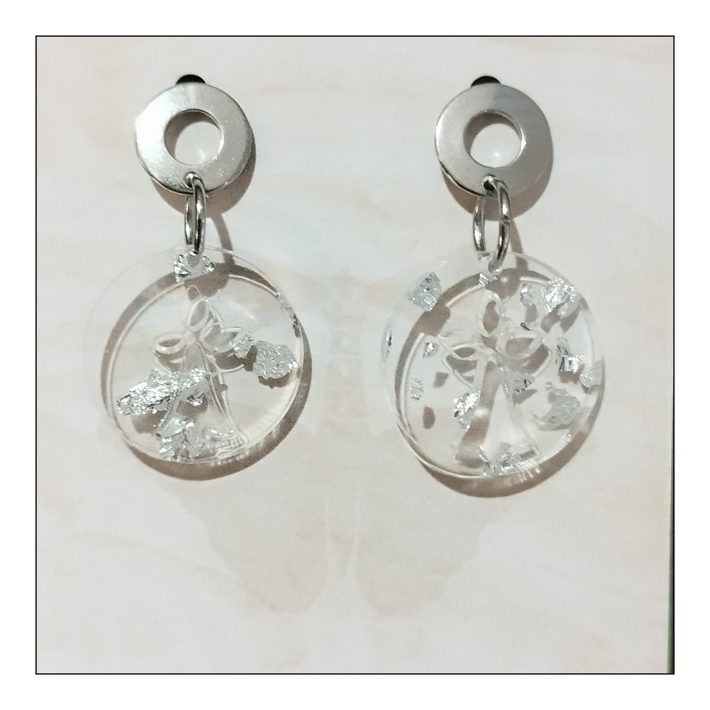 BO hermine feuille d'argent monture argentée