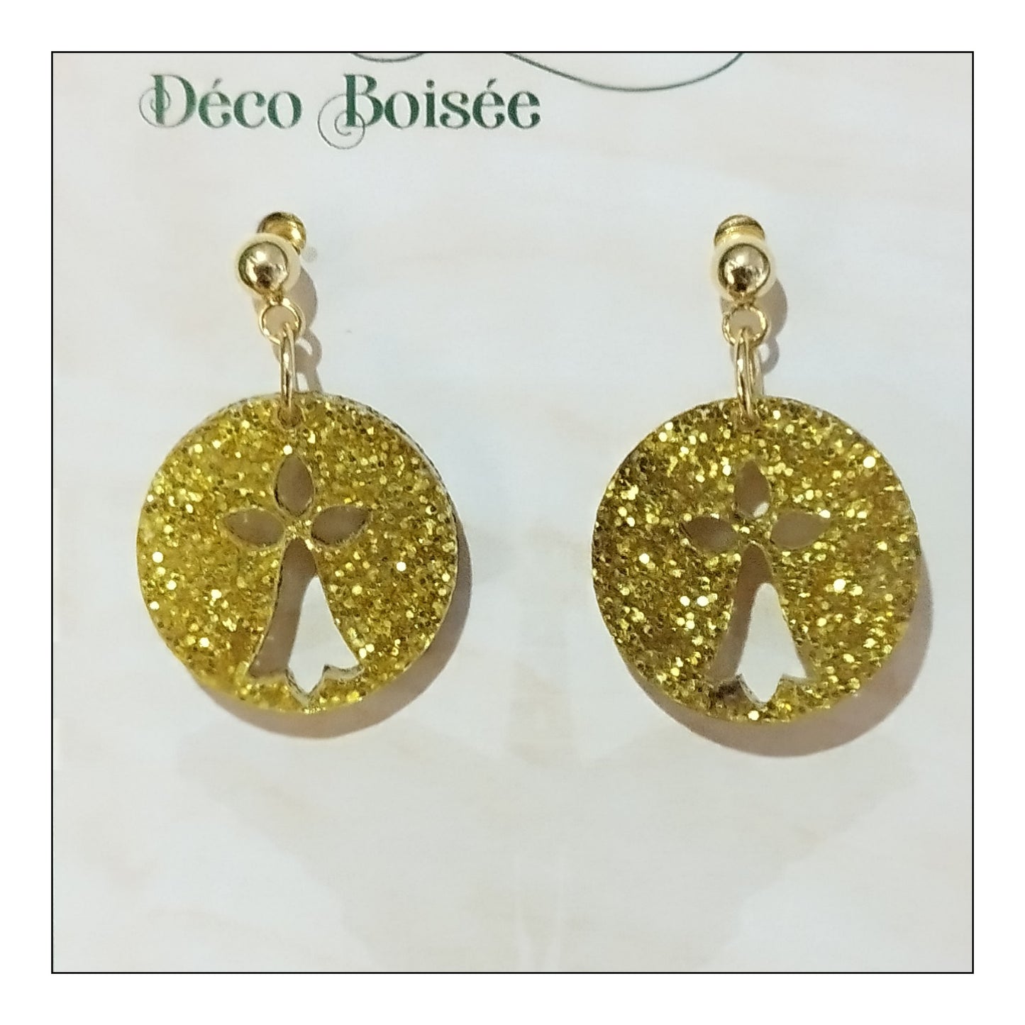 BO hermine paillettes dorées monture dorée