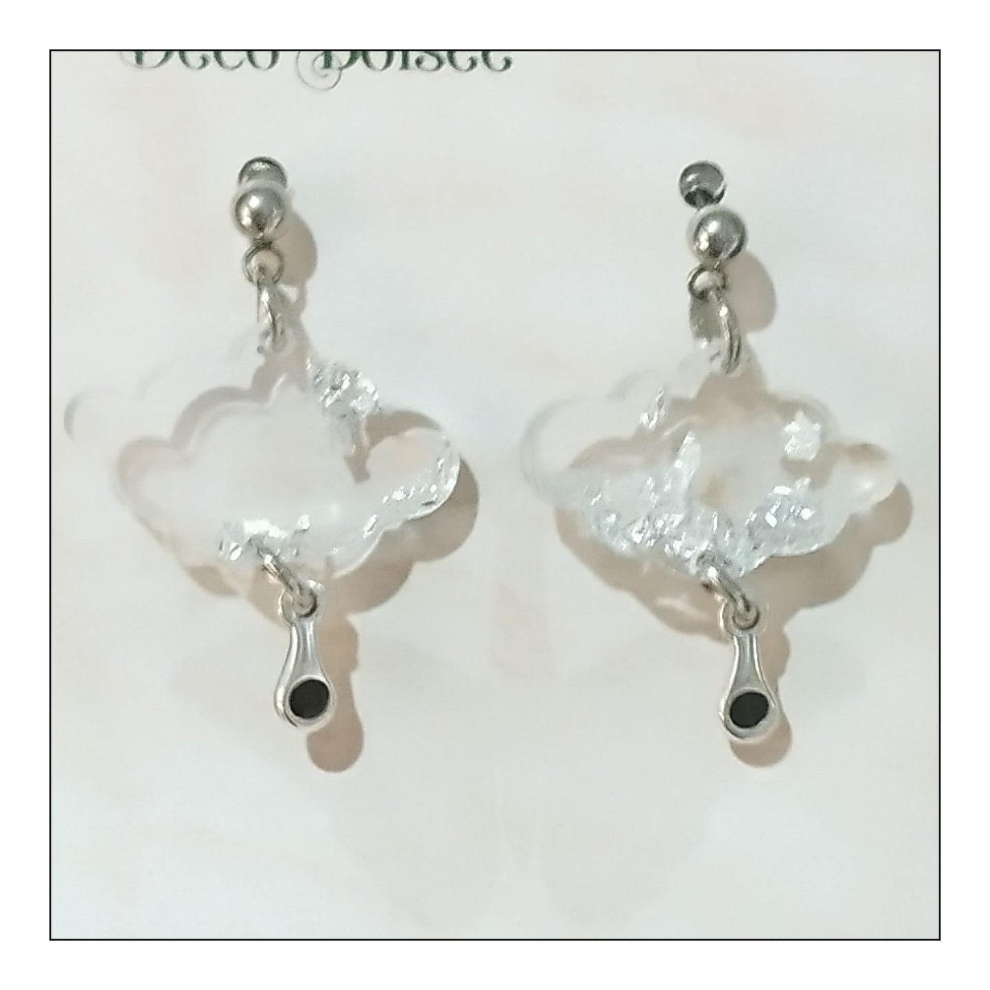 BO nuage feuille d'argent monture argentée