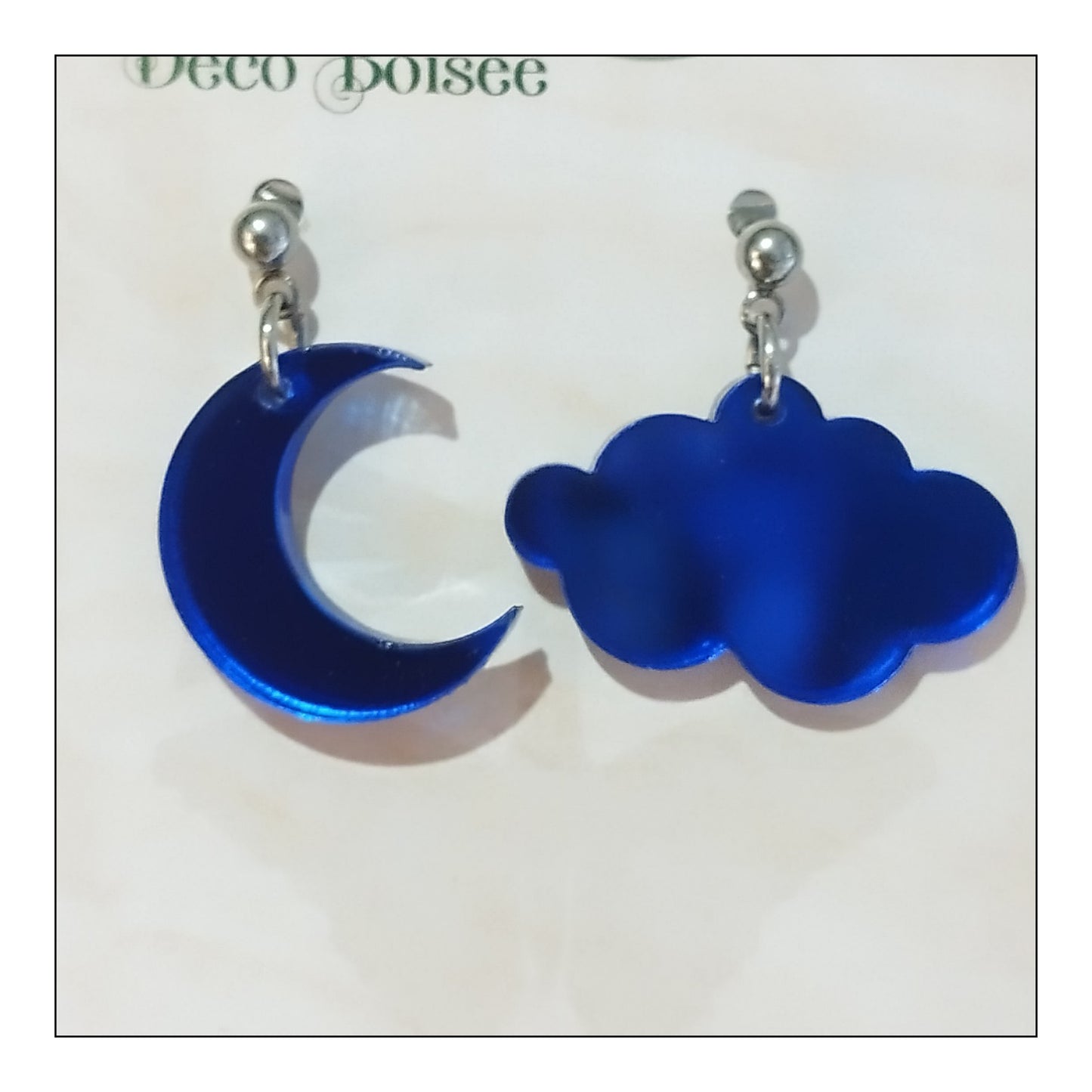 BO lune & nuage miroir bleu monture argentée