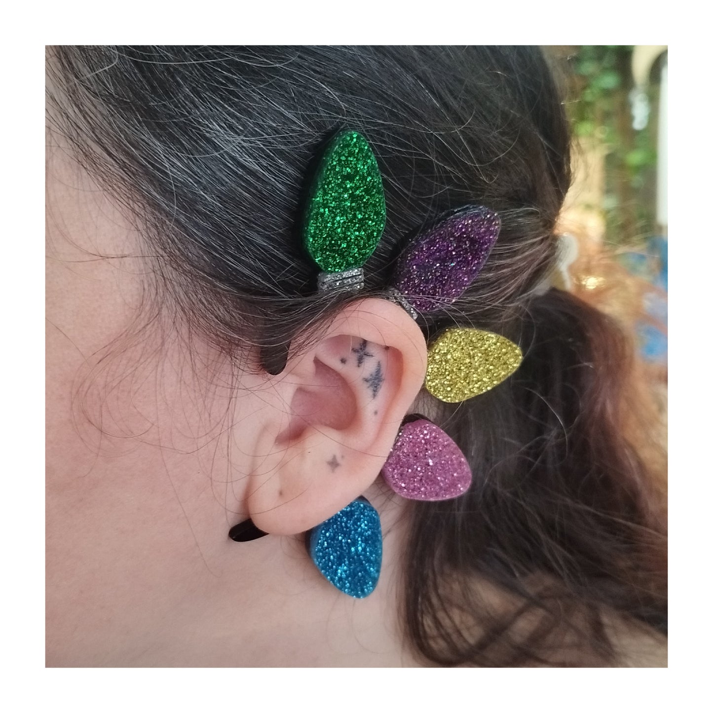 Bijoux d'oreille - Guirlande de paillettes