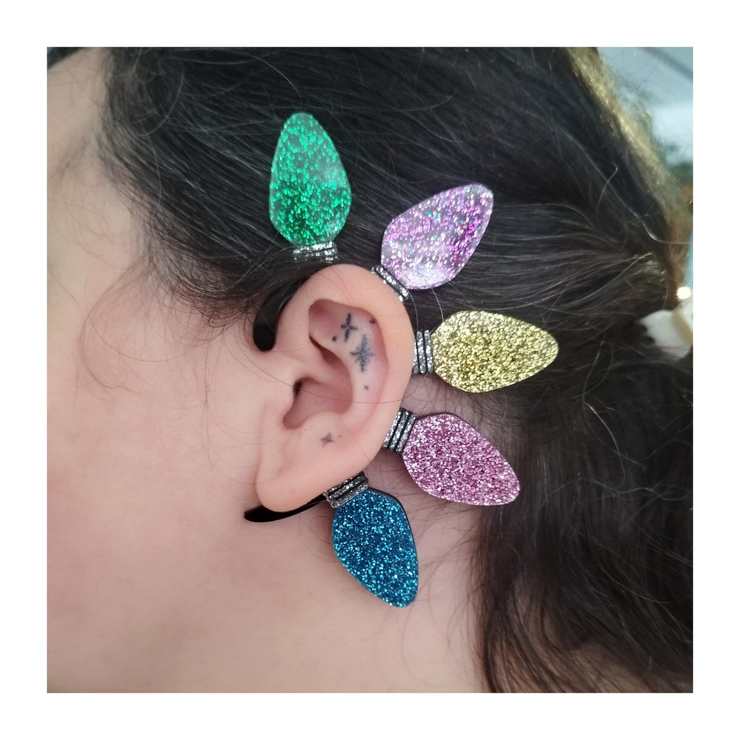 Bijoux d'oreille - Guirlande de paillettes