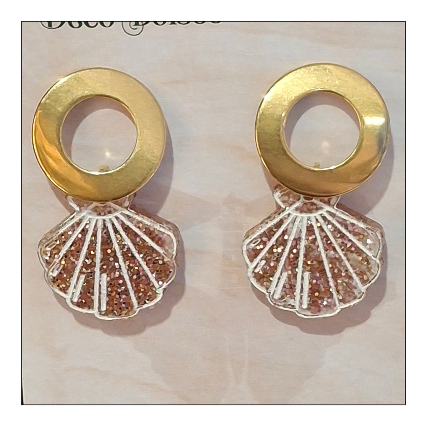 BO Coquillage rose champagne monture dorée