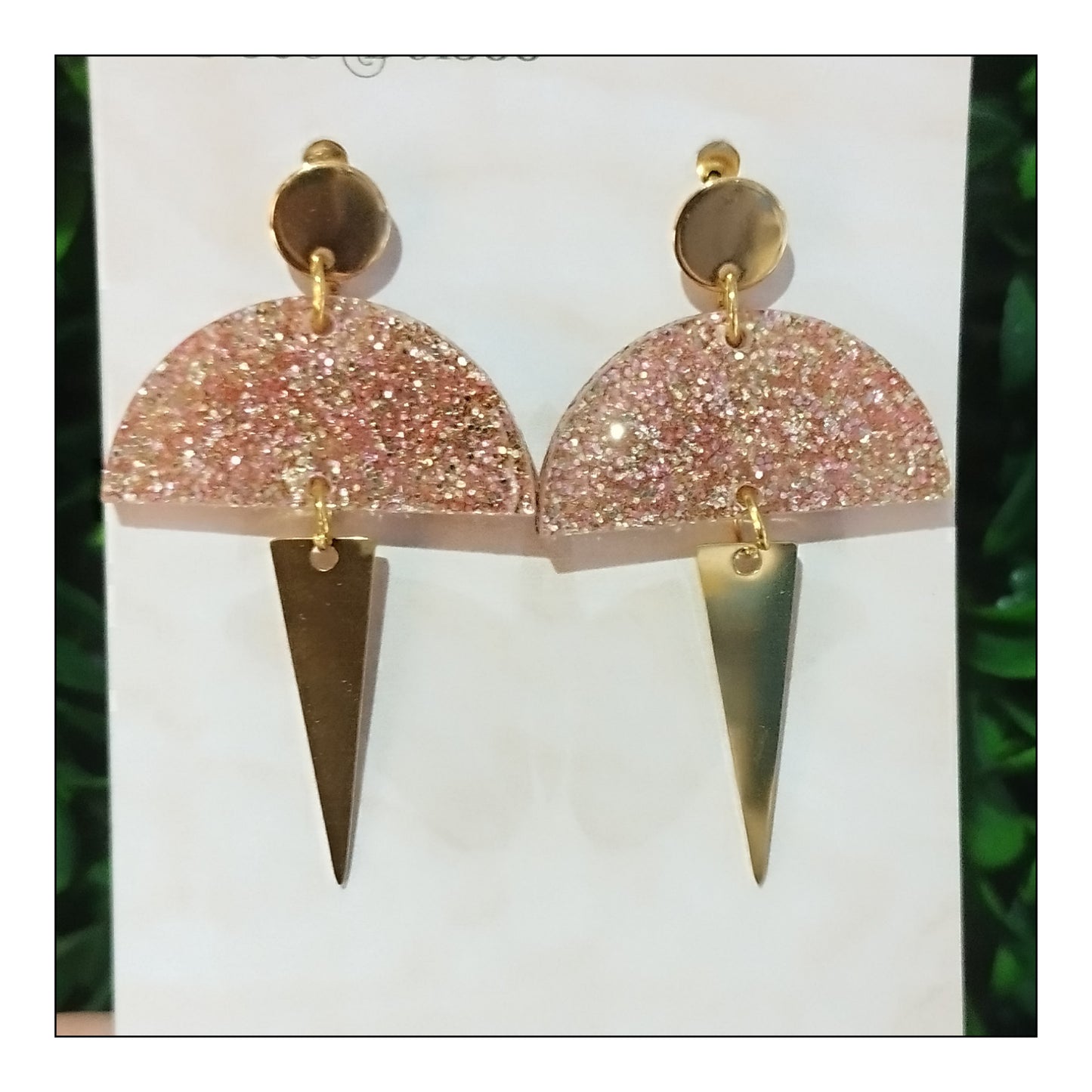 BO parapluie paillettes rose champagne monture dorée