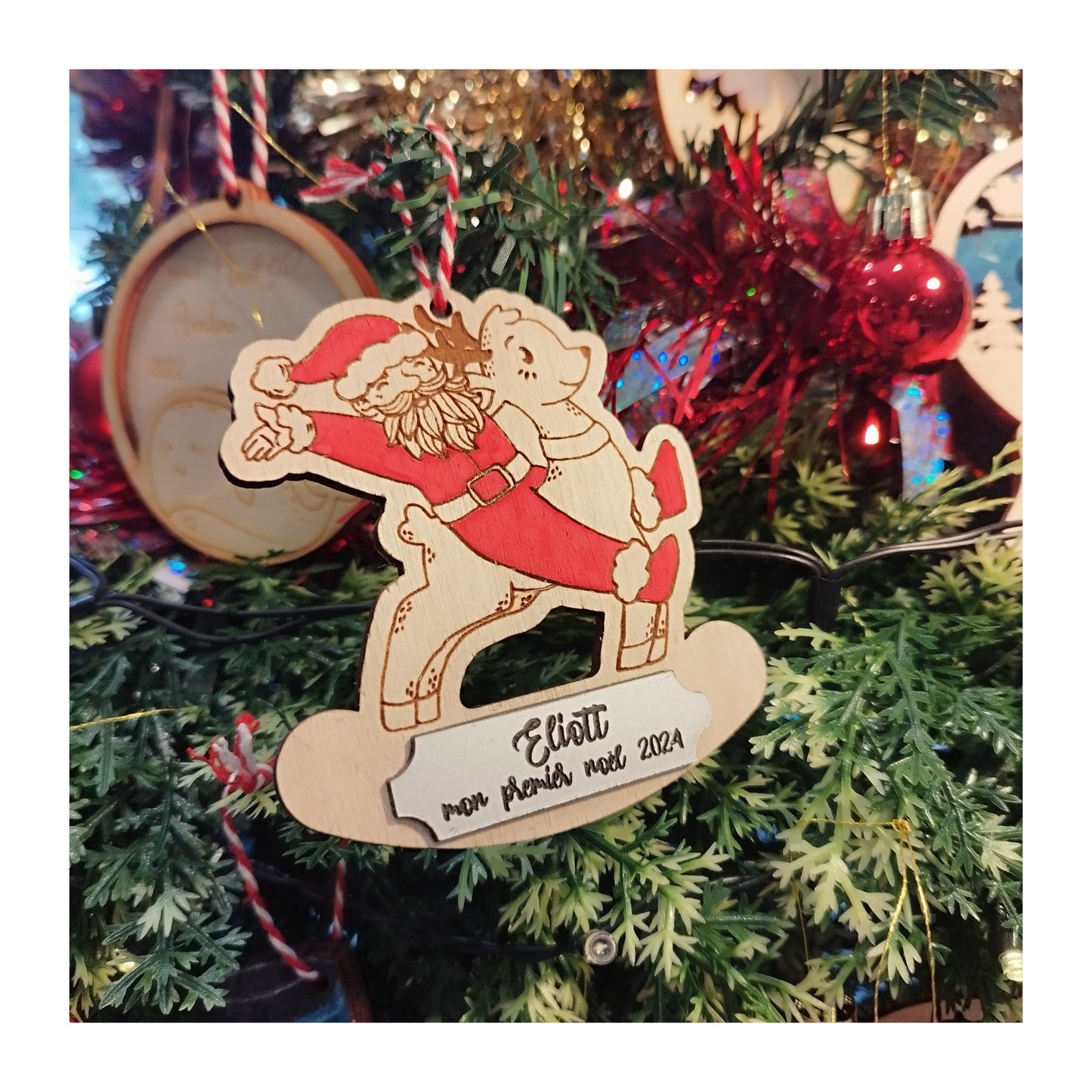 Boule rennes à bascule & Père Noël