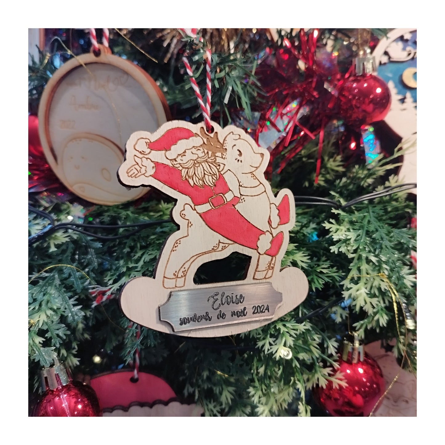 Boule rennes à bascule & Père Noël