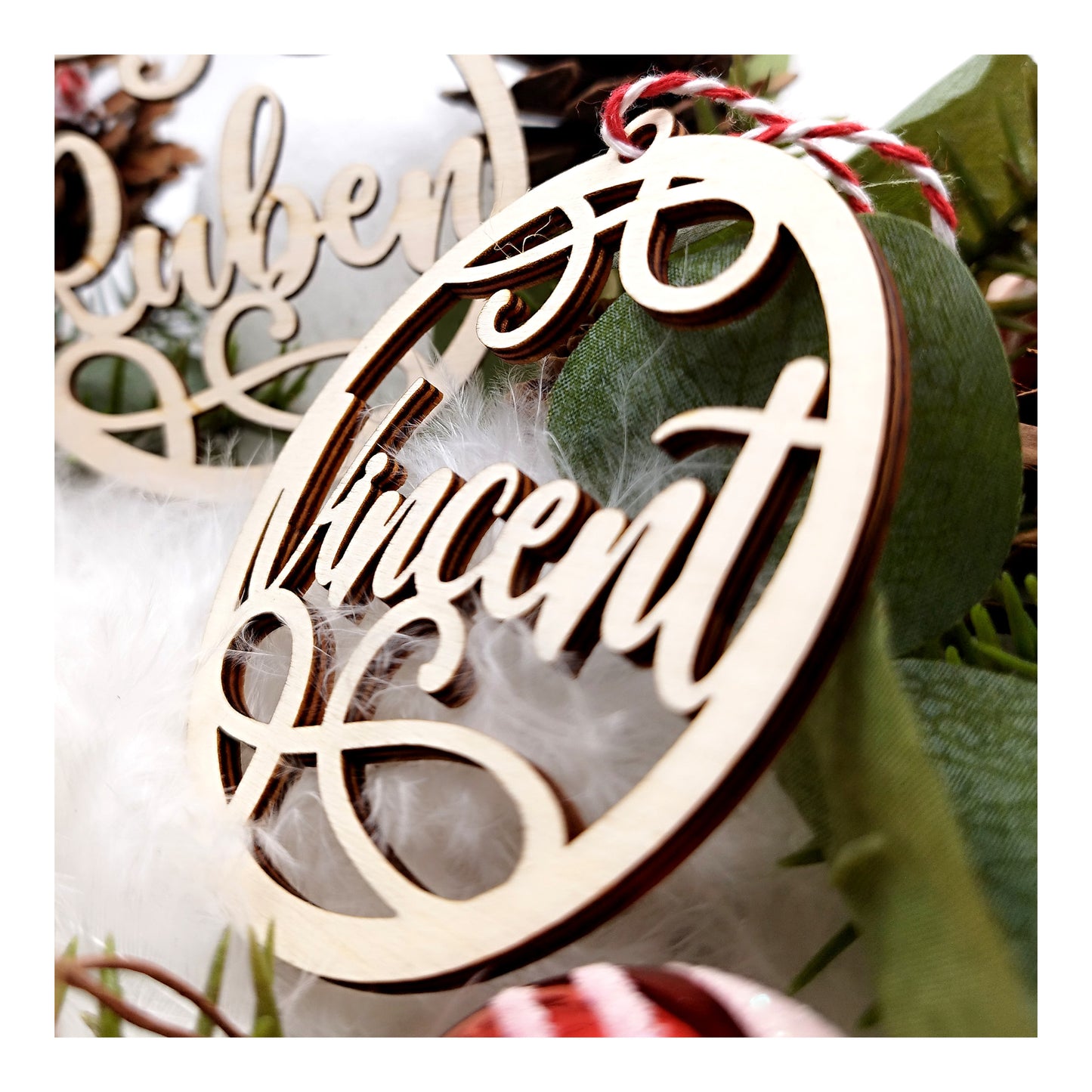 Boules de noël - prénom découpé