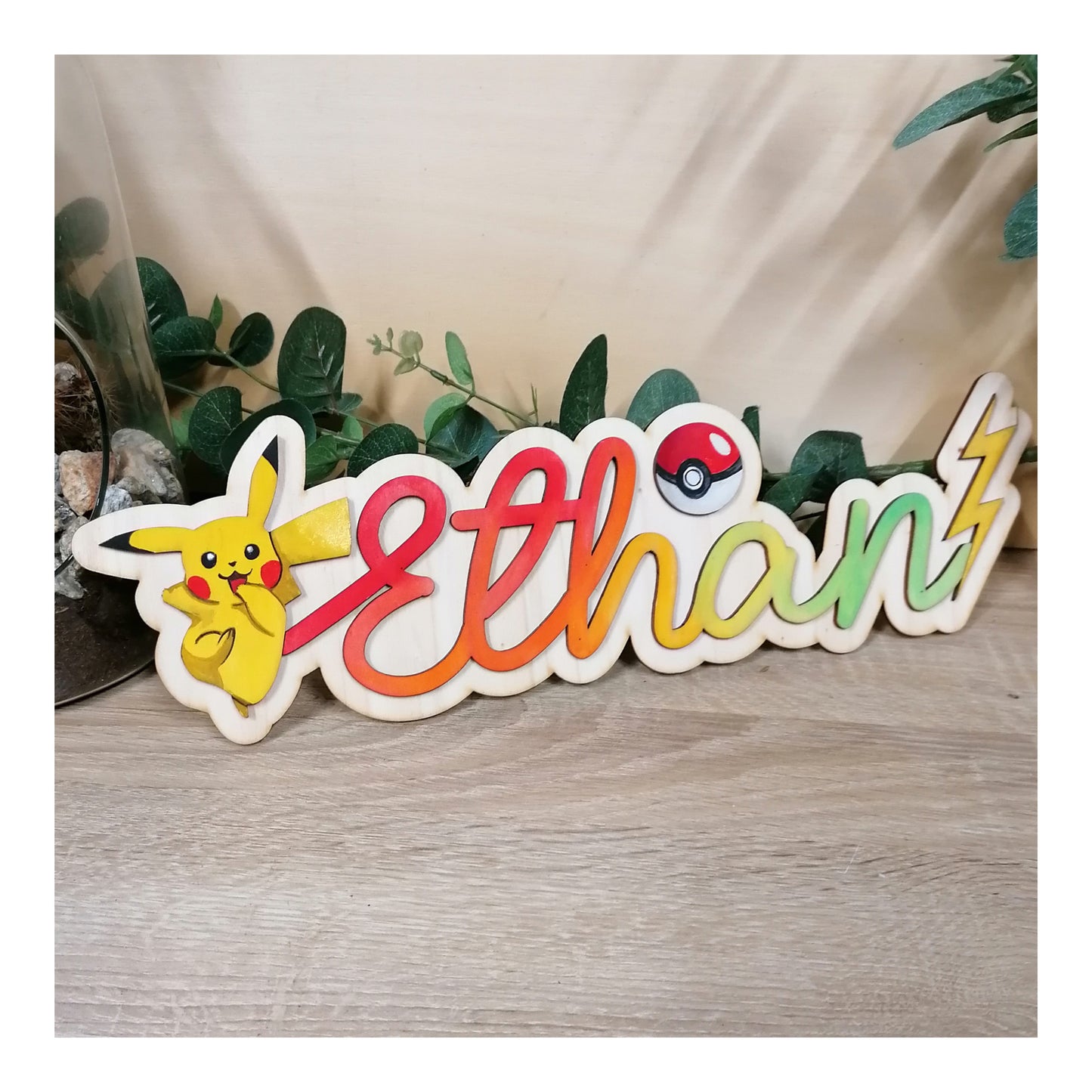 Le prénom et sa déco (licorne, hermine, tortue, perroquet, et pika)