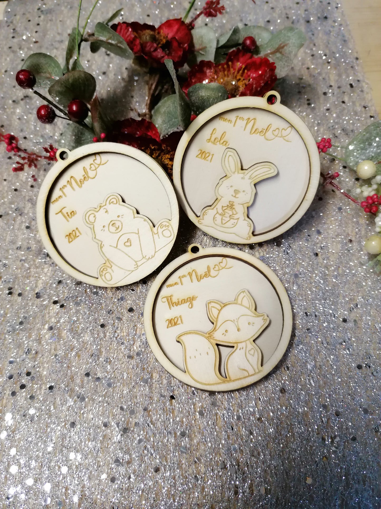Boules de Noël mon 1er Noël personnalisé