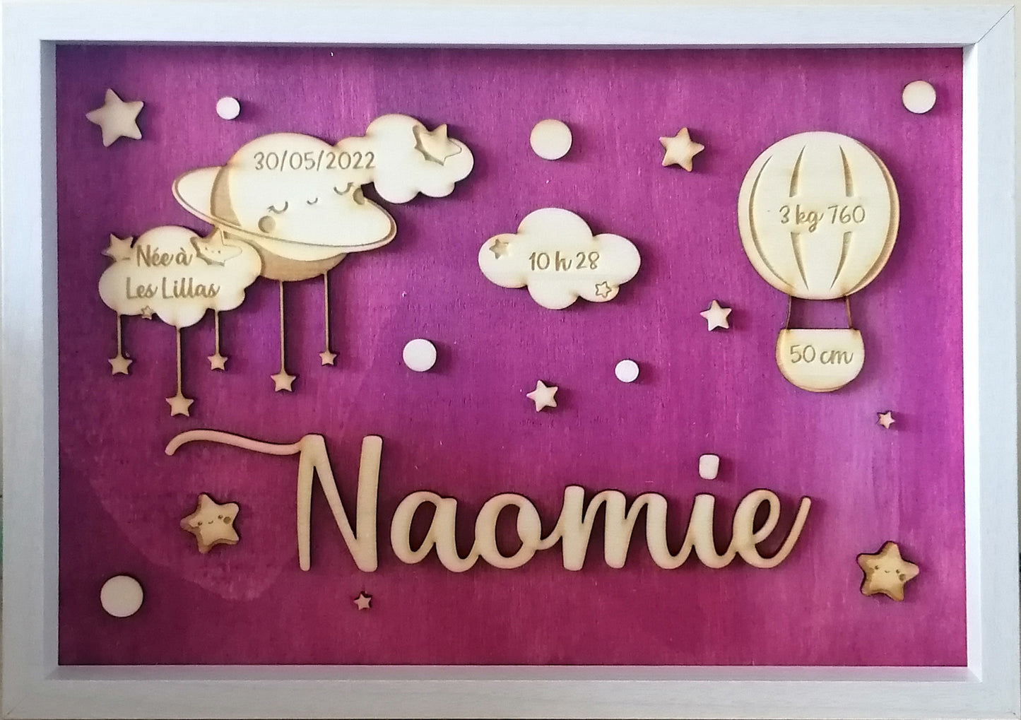 Cadre naissance thème montgolfière