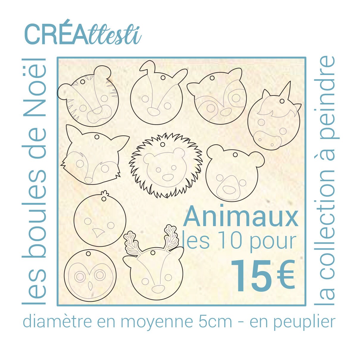 les boules de Noël10 animaux