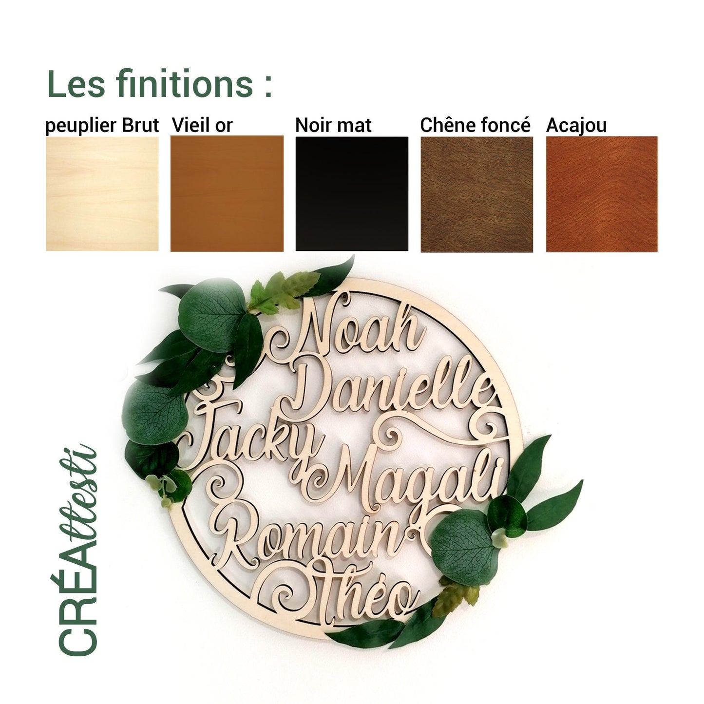 Couronne avec plusieurs prénoms personnalisée