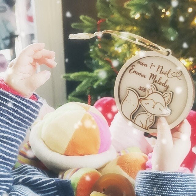 Boules de Noël mon 1er Noël personnalisé