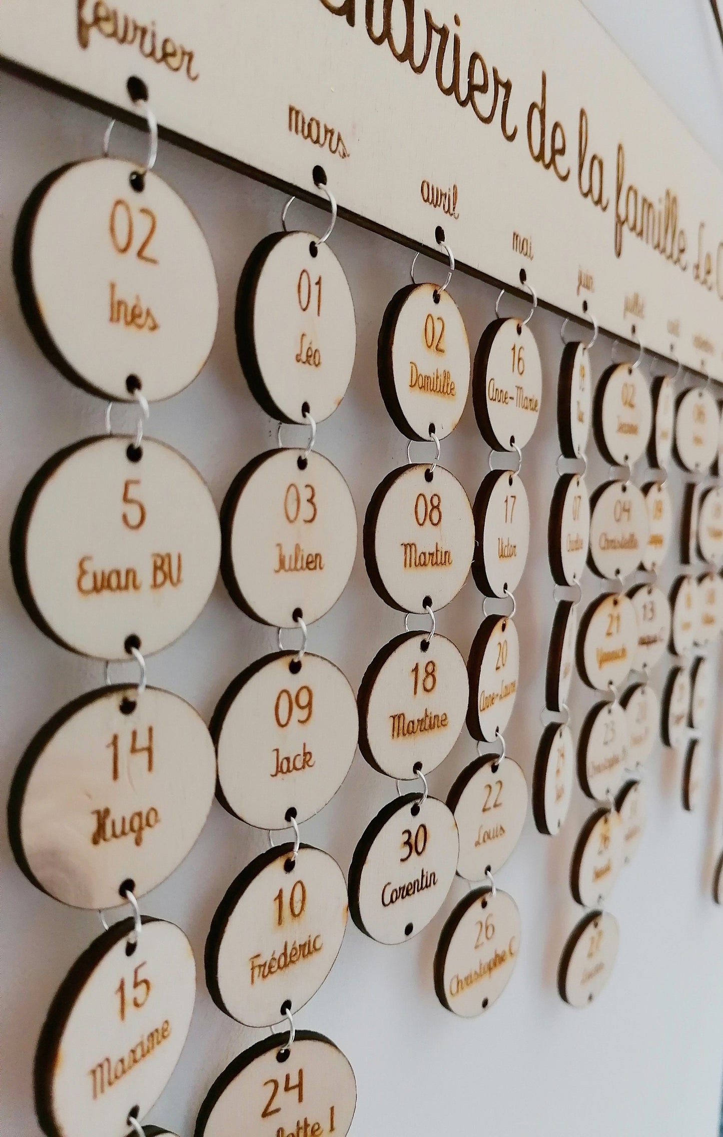 Calendrier des anniversaires perpétuel simple