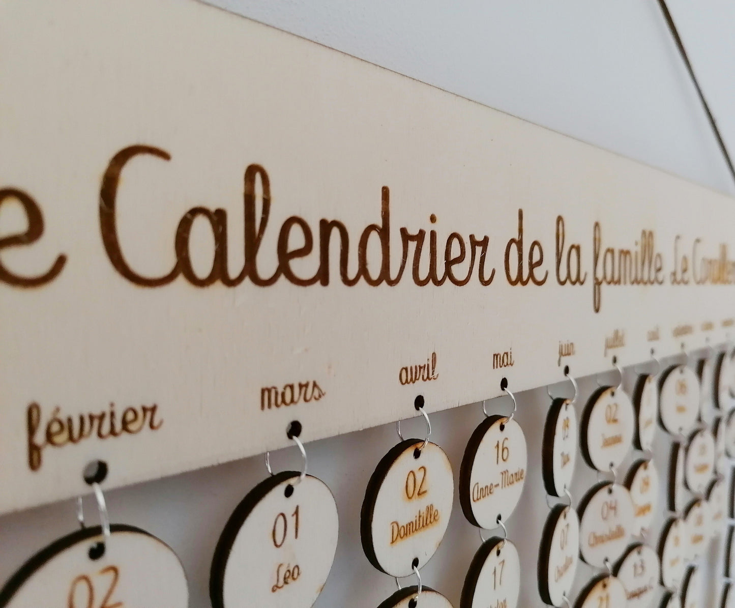 Calendrier des anniversaires perpétuel simple