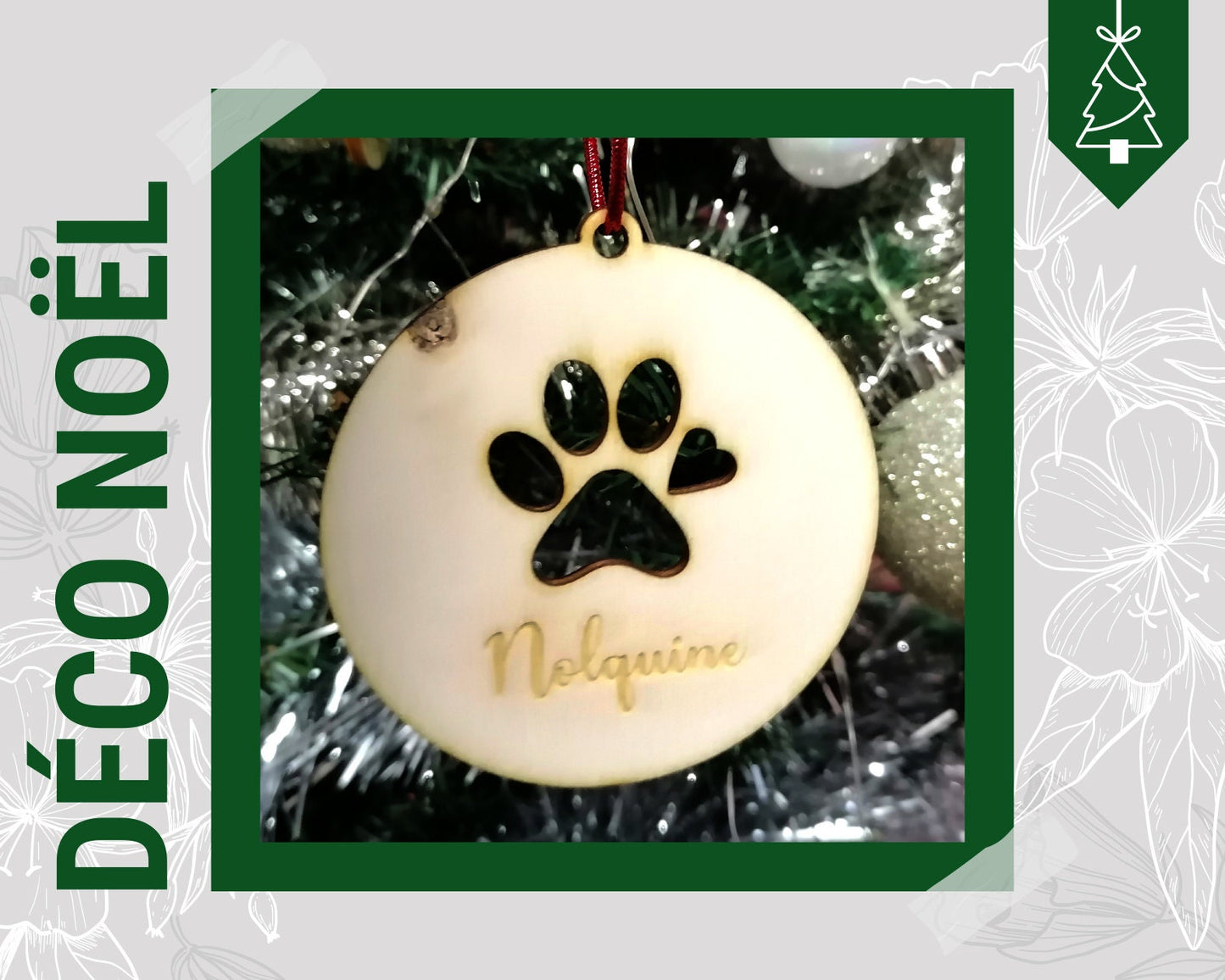 Boules de noël - patte de chien ou chat