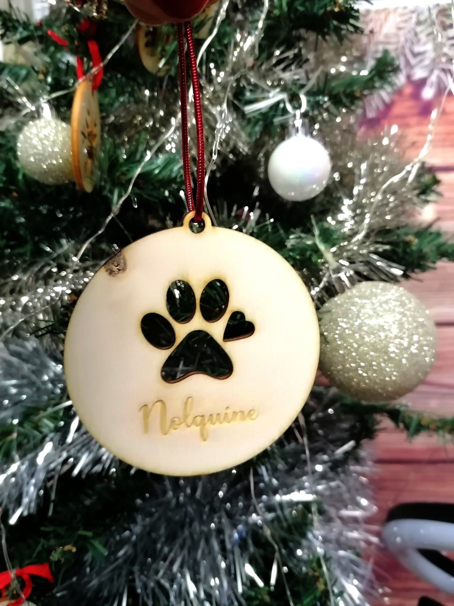 Boules de noël - patte de chien ou chat