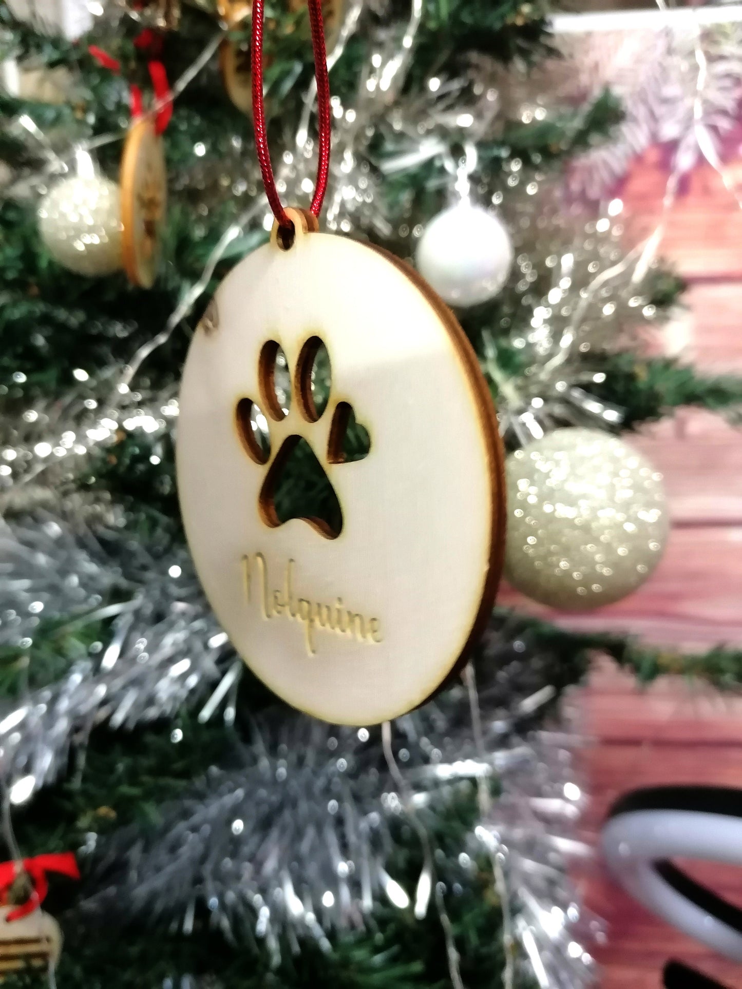 Boules de noël - patte de chien ou chat