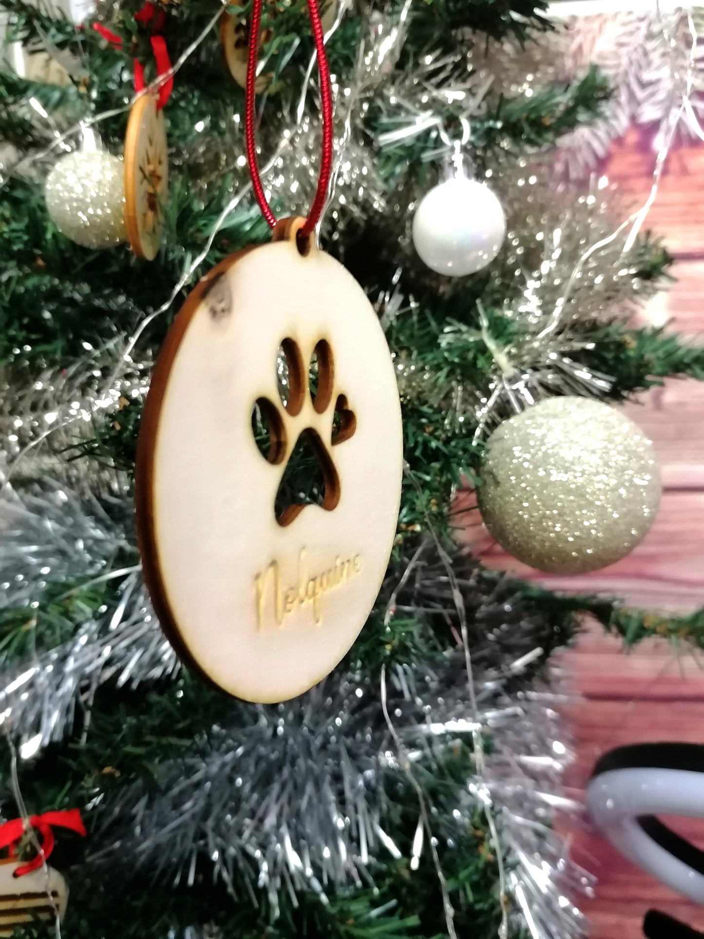 Boules de noël - patte de chien ou chat