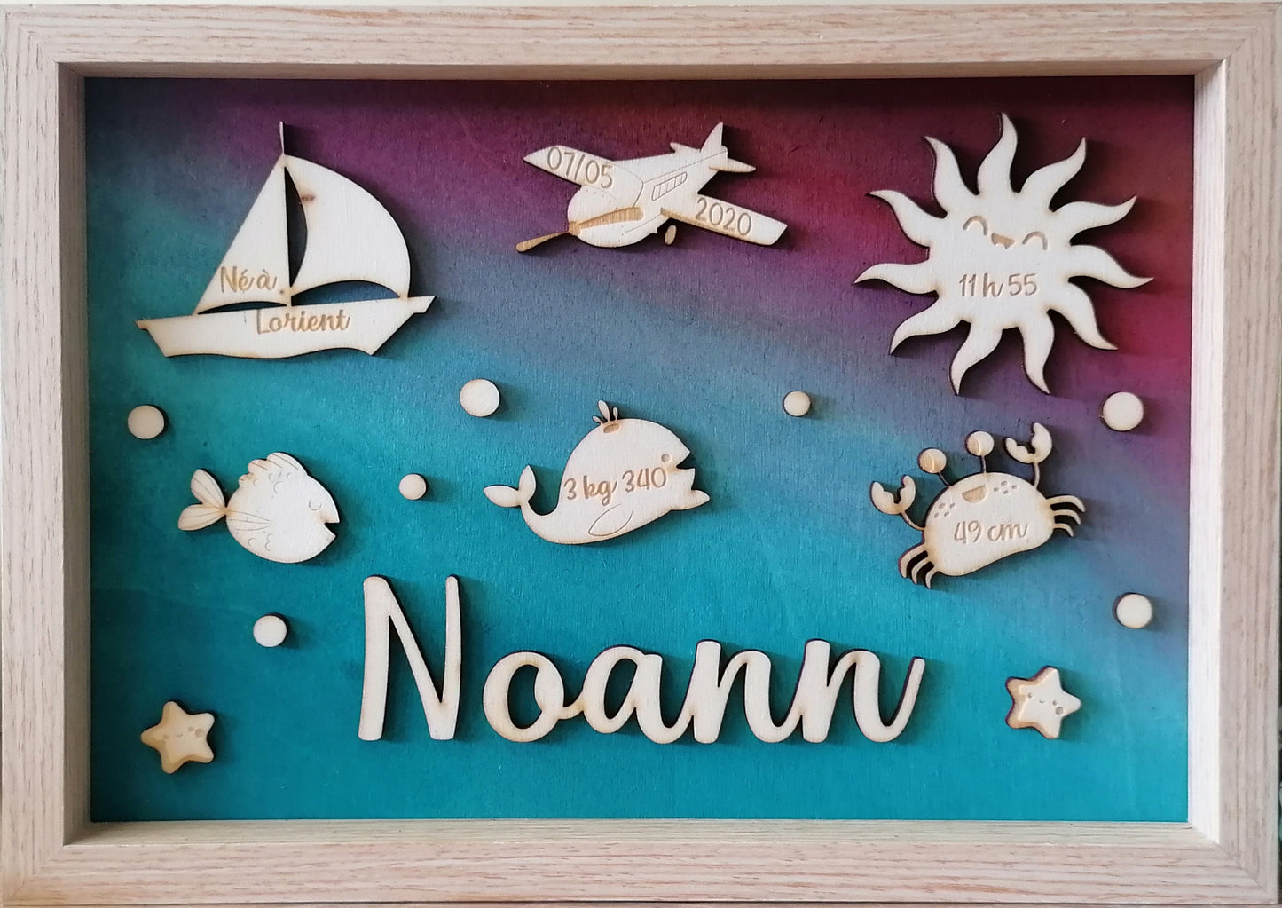 Cadre naissance thème marin