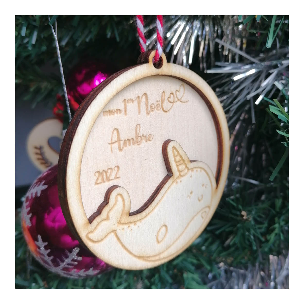 Boules de Noël mon 1er Noël personnalisé