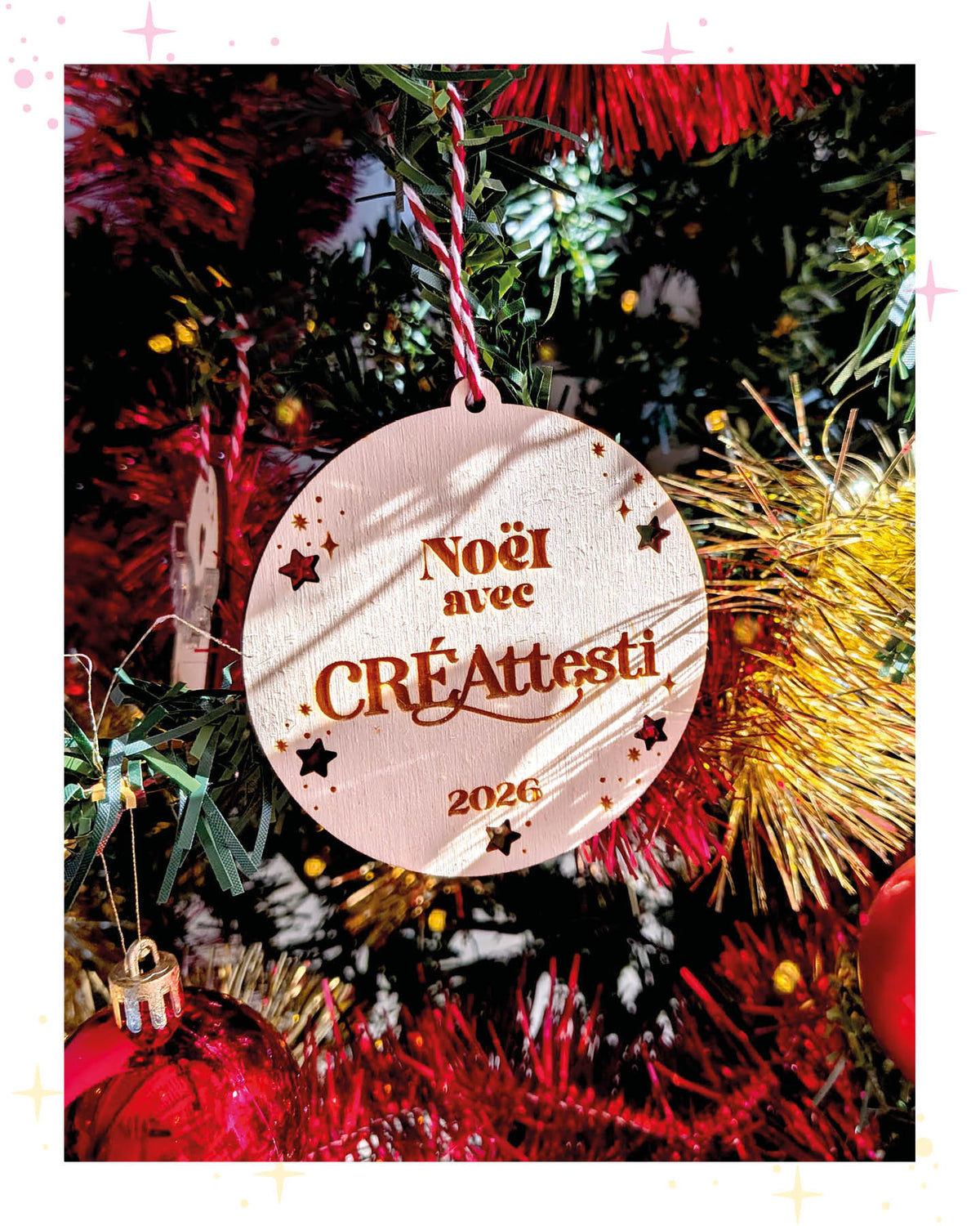 Boules de Noël étoilée - gravure personnalisée