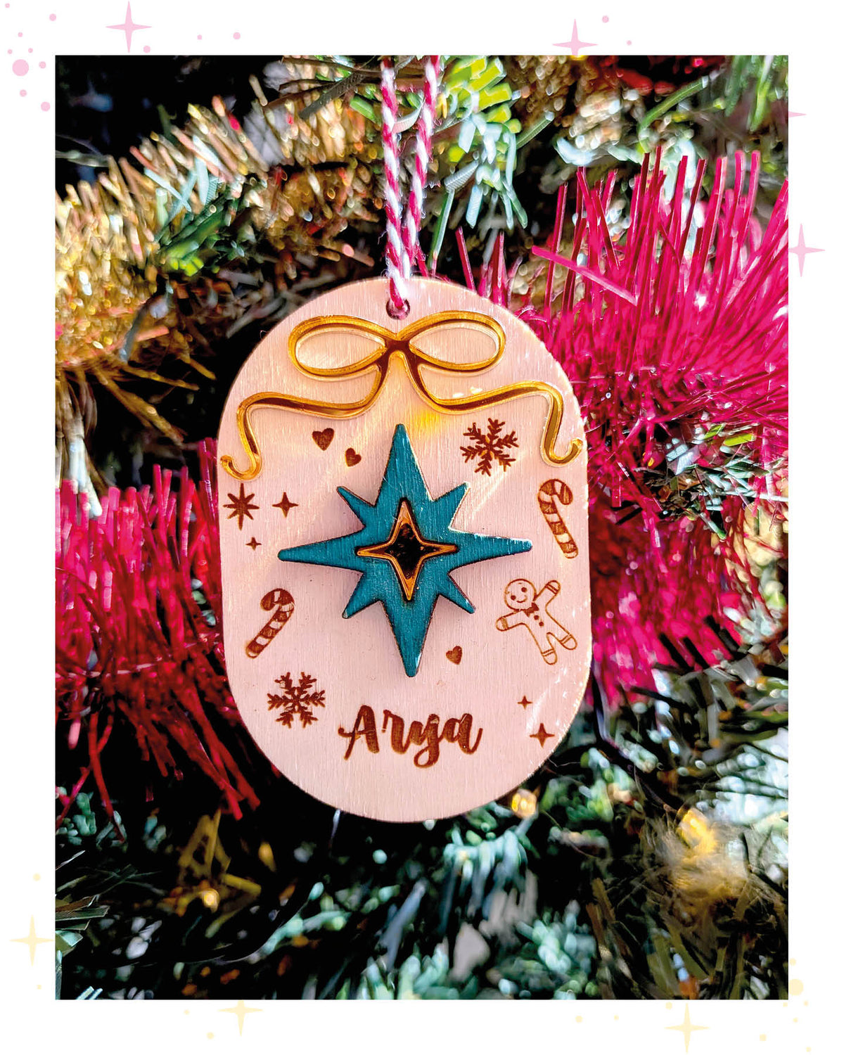 Boules de Noël étoile émeraude et doré