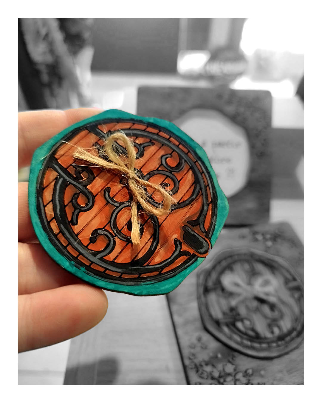 Carte d'annonce maison des Hobbits - peinte à la main