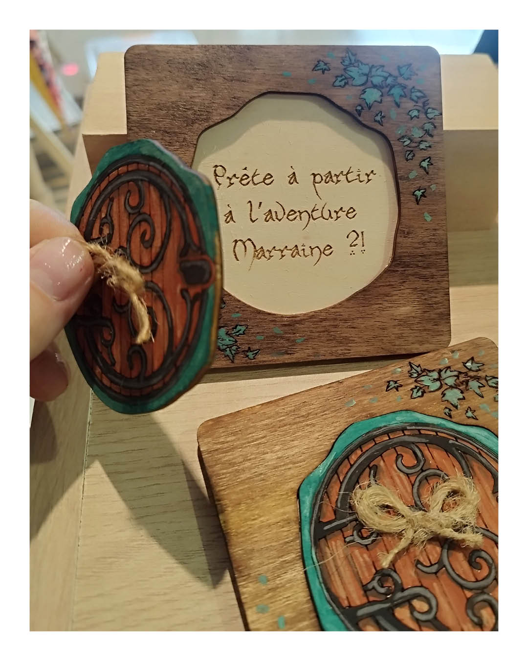 Carte d'annonce maison des Hobbits - peinte à la main