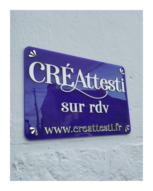 Panneau enseigne extérieur en plexi - personnalisé