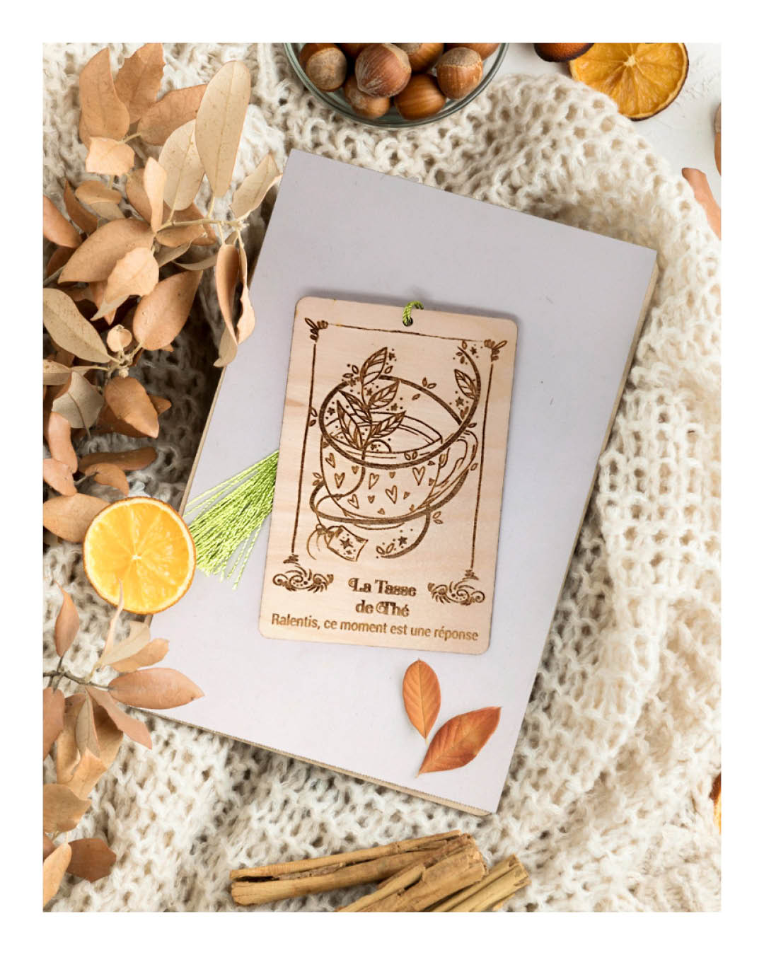 Marque-page Tarot – Bois de bouleau gravé