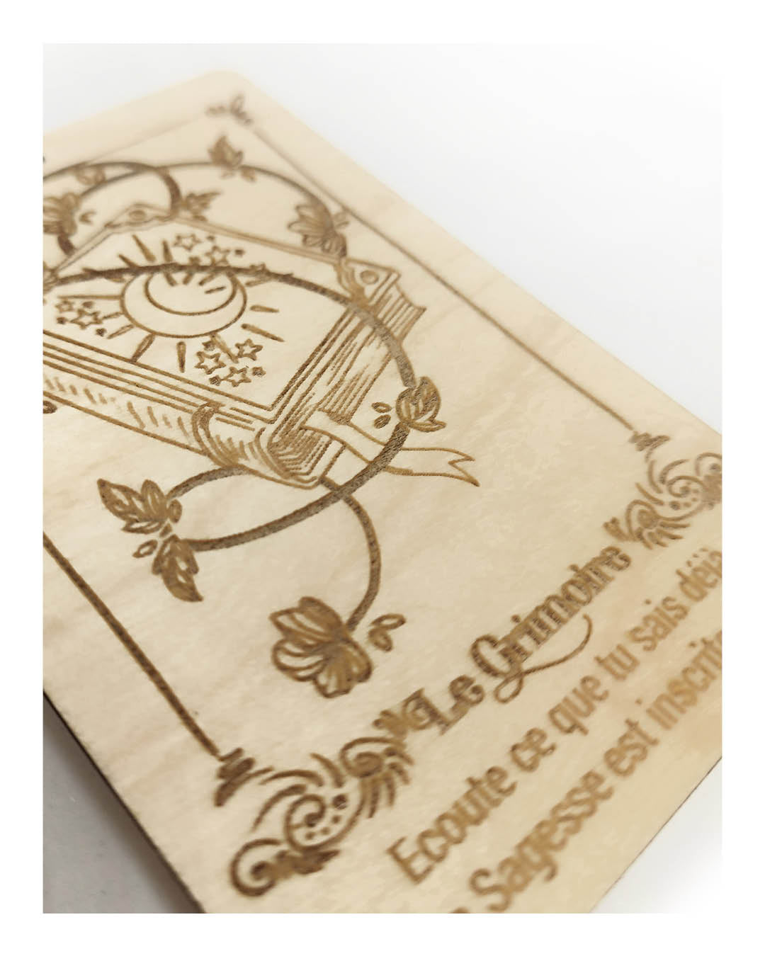 Marque-page Tarot – Bois de bouleau gravé