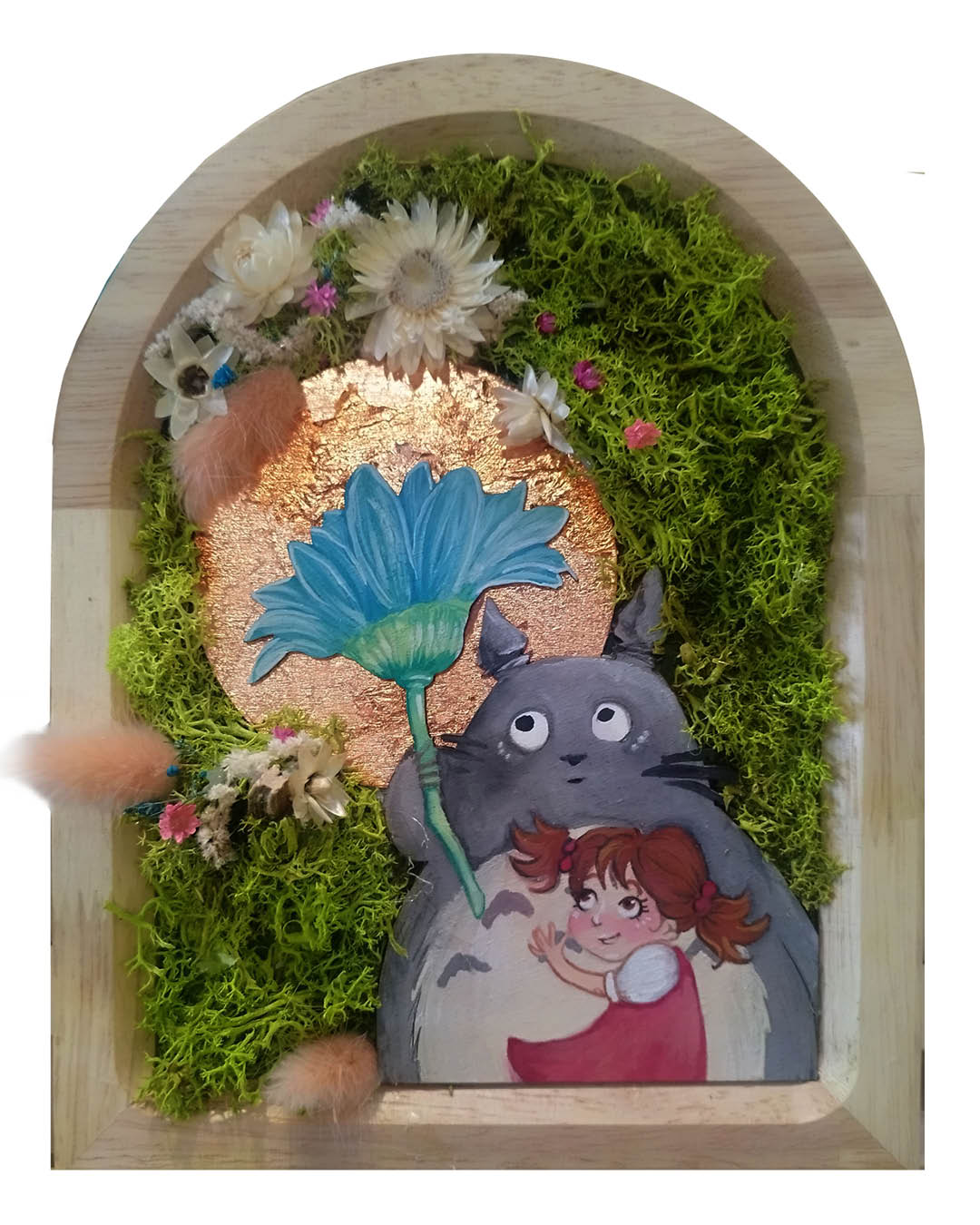 Cadre totoro fleuri