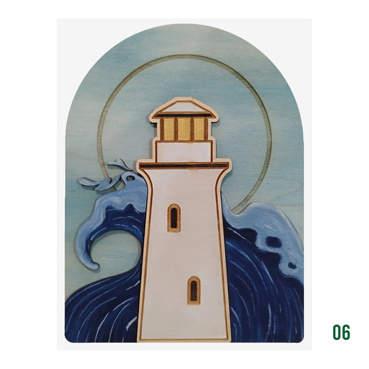 Phare bleu et or