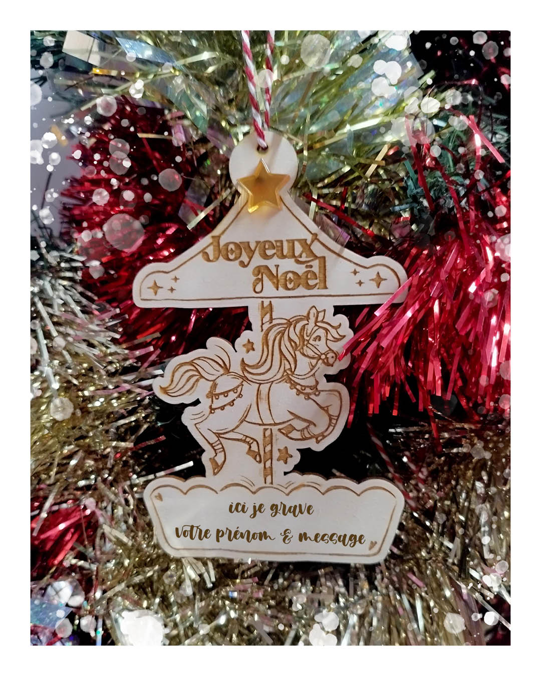 Boule Carrousel & son étoile dorée