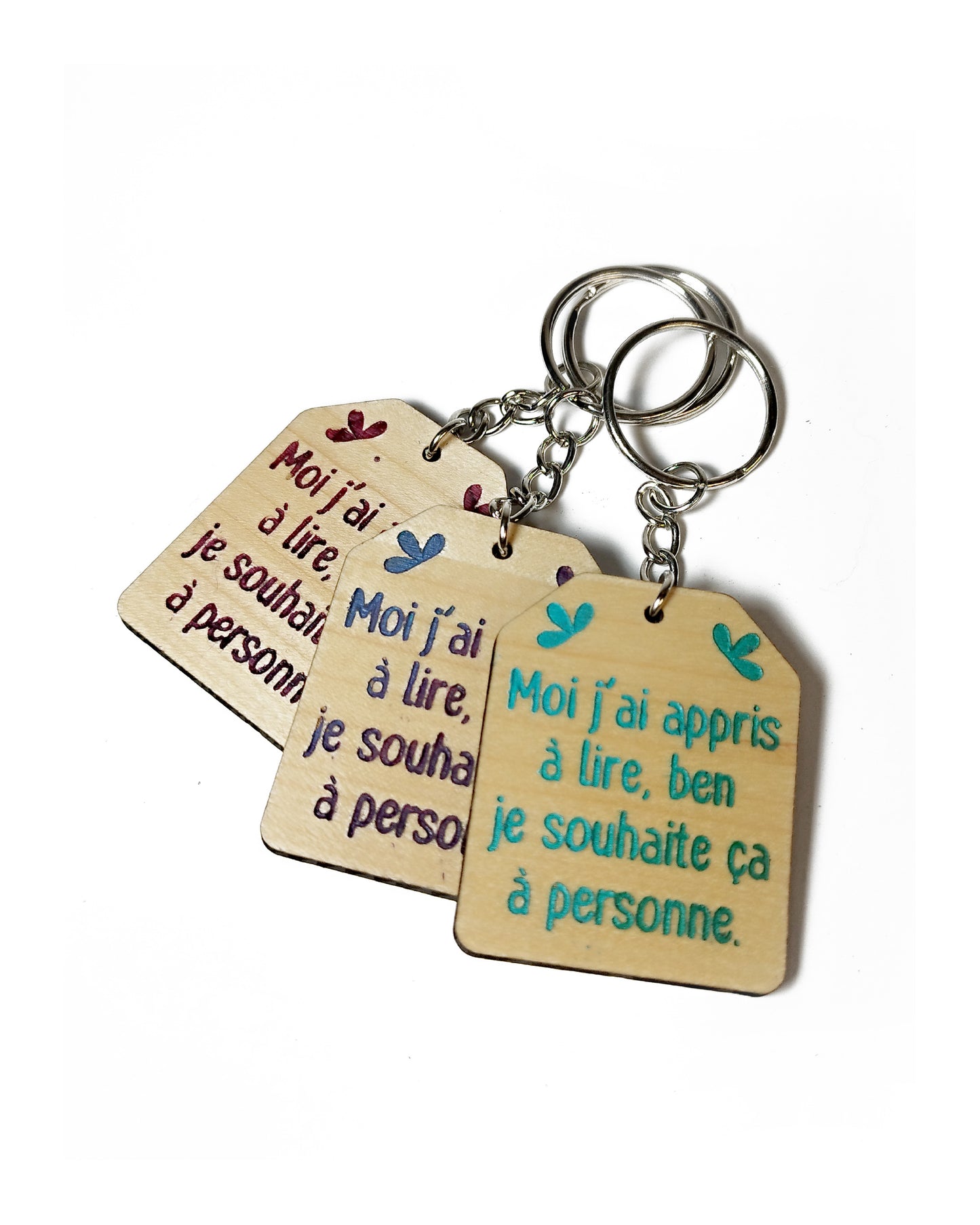 Porte-clés en bois gravé - collection Pop Culture