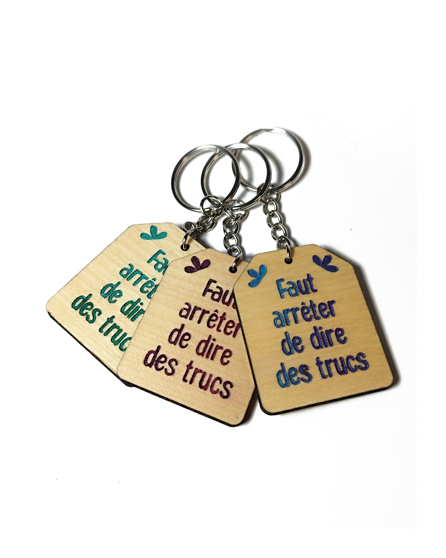 Porte-clés en bois gravé - collection Pop Culture