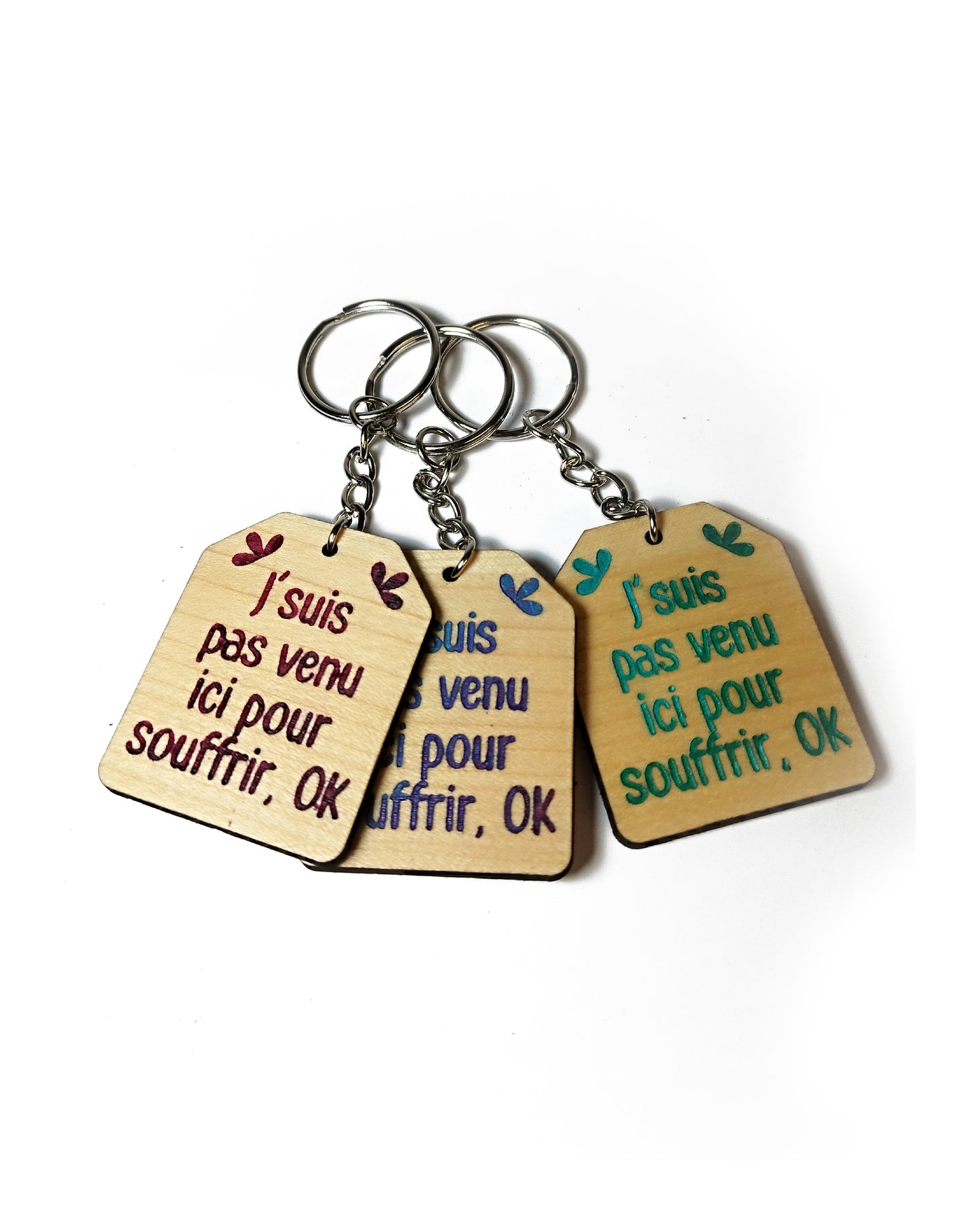 Porte-clés en bois gravé - collection Pop Culture