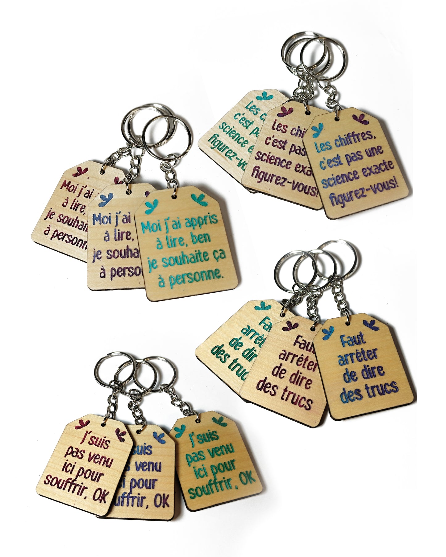 Porte-clés en bois gravé - collection Pop Culture