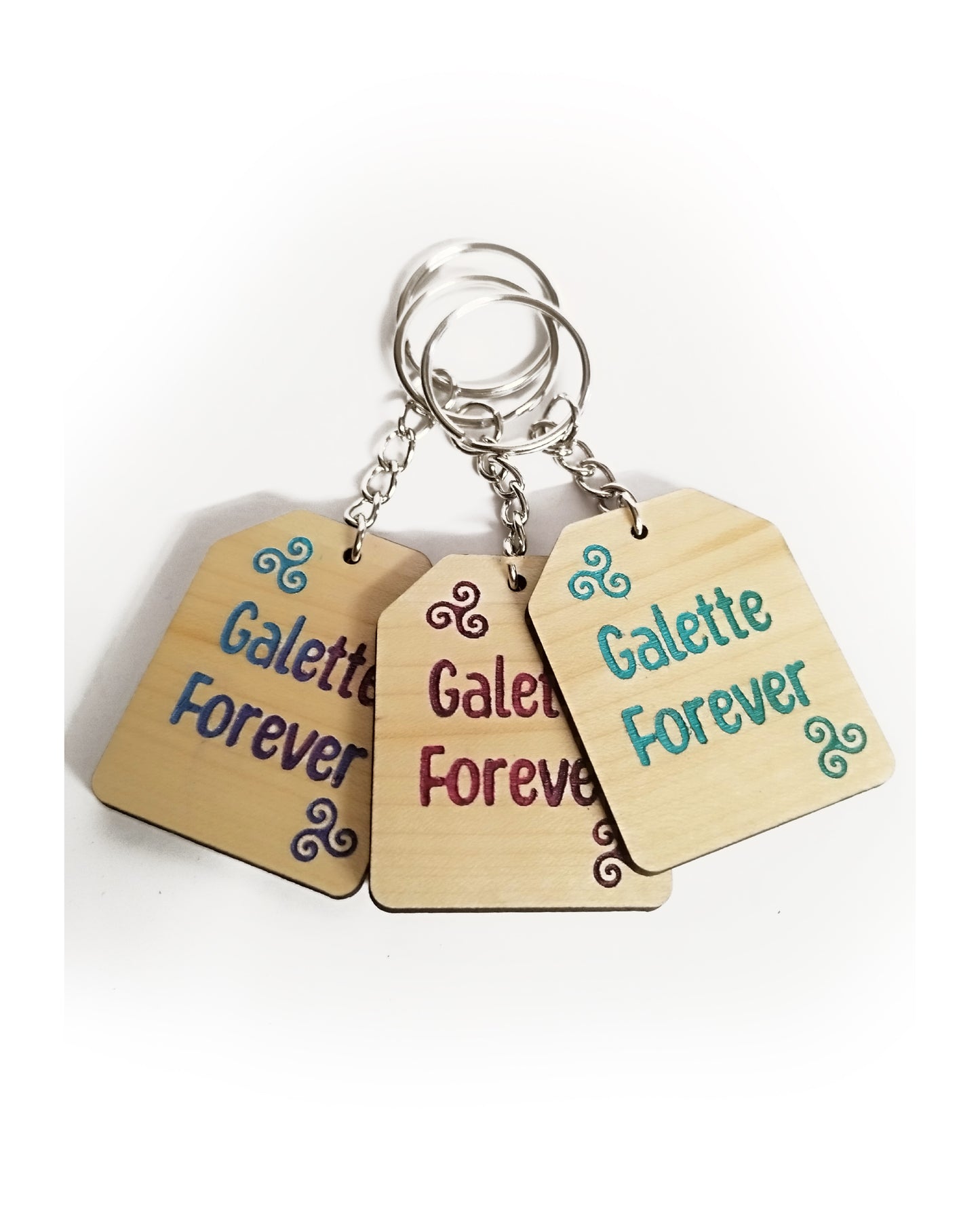 Porte-clés en bois gravé - collection BZH