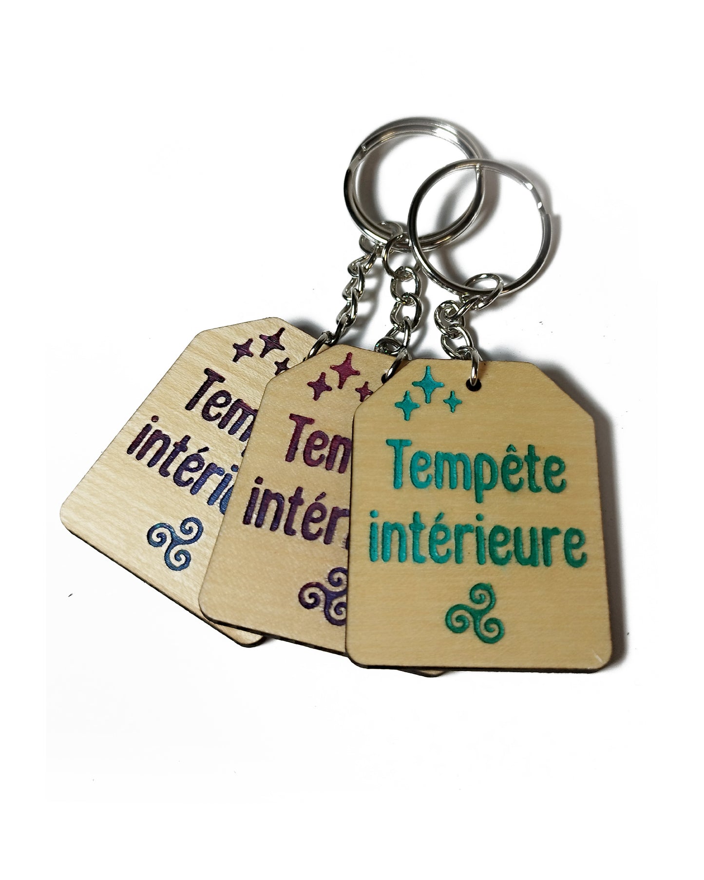 Porte-clés en bois gravé - collection BZH