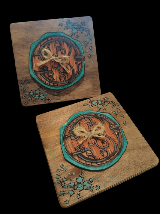 Carte d'annonce maison des Hobbits - peinte à la main