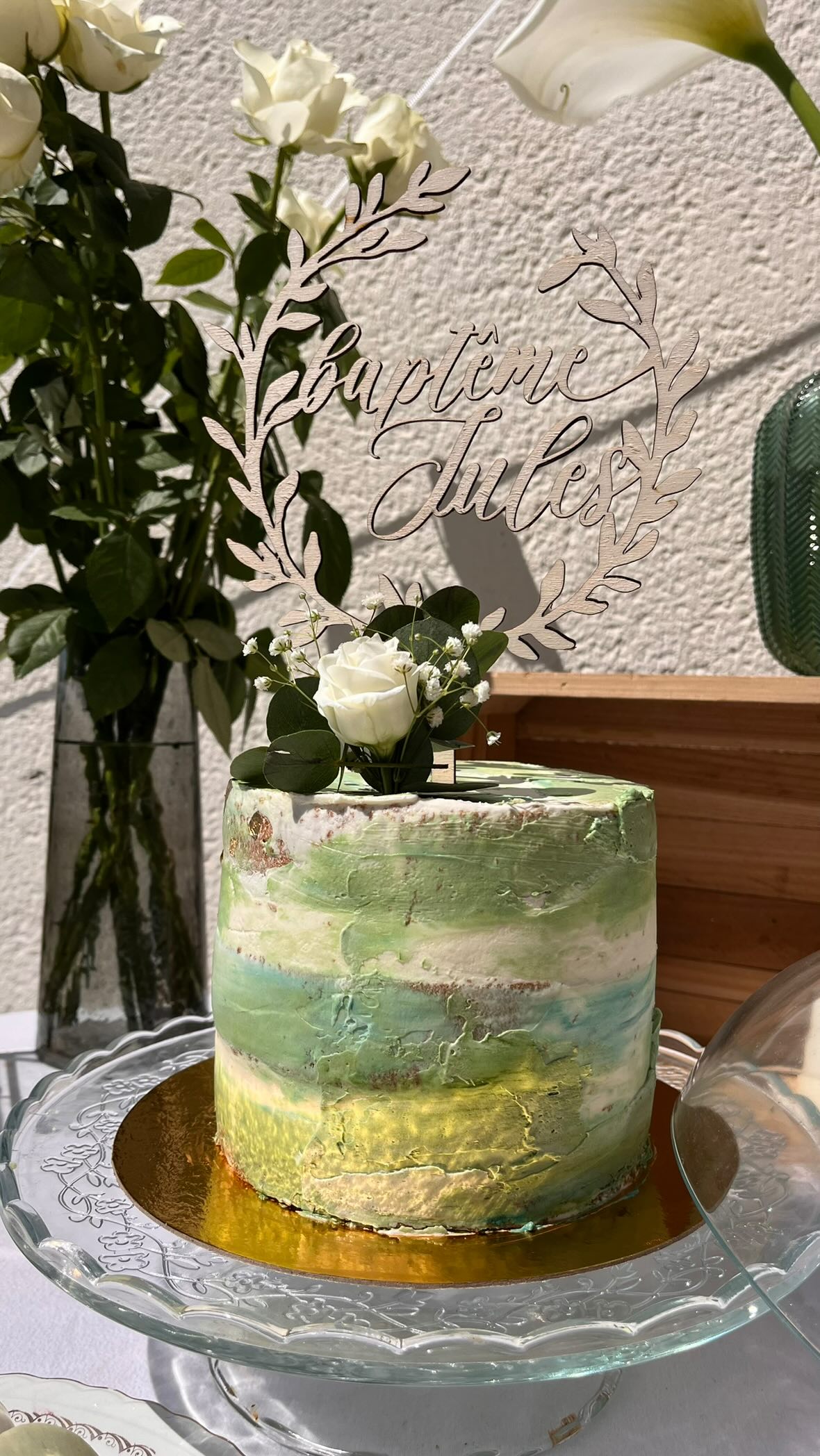 Cake topper cercle végétal