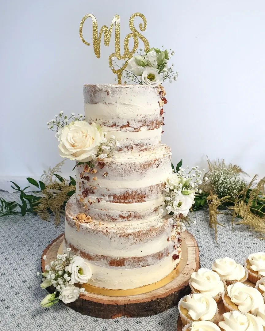 Cake topper initiales & coeur